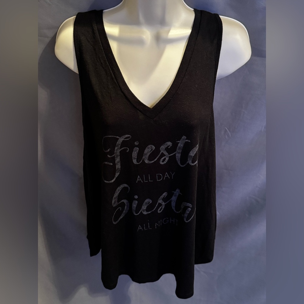 Womens Tank Top Blouse Size Small Fiesta all Day Siesta All Night Size Small
